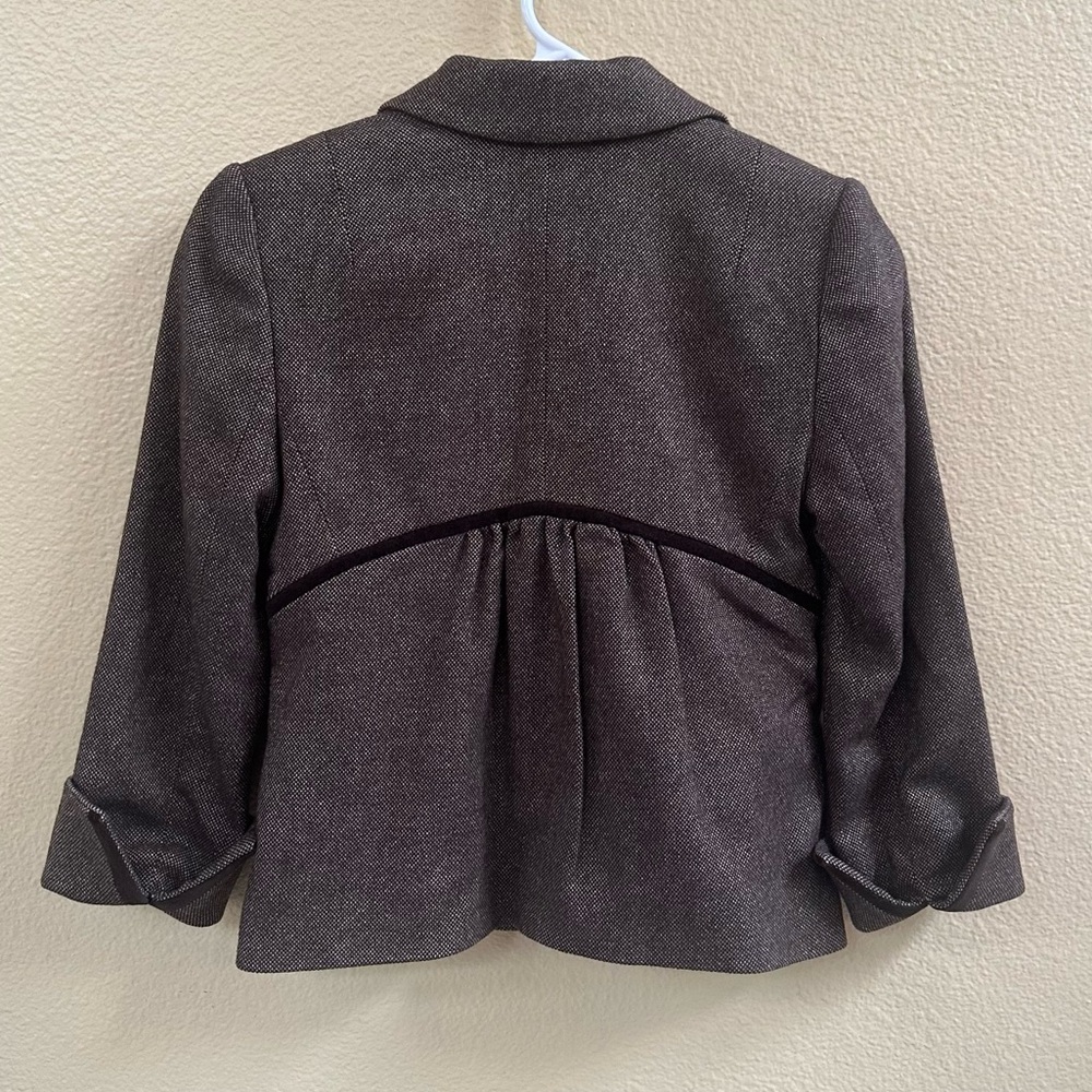 NWT Club Monaco “Albina” Blazer Brown Tweed & Velvet Ralph Lauren Style Size 0 - Picture 7 of 11